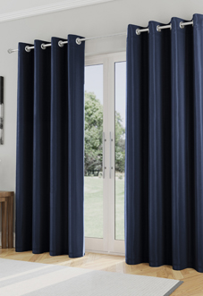 Supersoft Eyelet, Navy - Ready Made Curtains